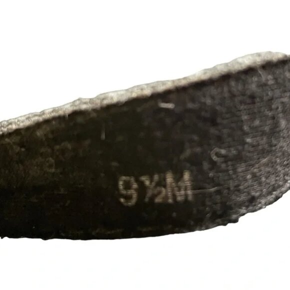 Comfy canvas SANDALS W 9.5 casual or dressy black gray tiny leaf print 1” wedge - Picture 8 of 10